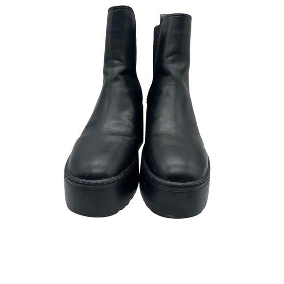 Womens Platform Wedge Ankle Boots 9.5 M Black Nine West Henrita3 Slip On Chunky - Picture 2 of 16